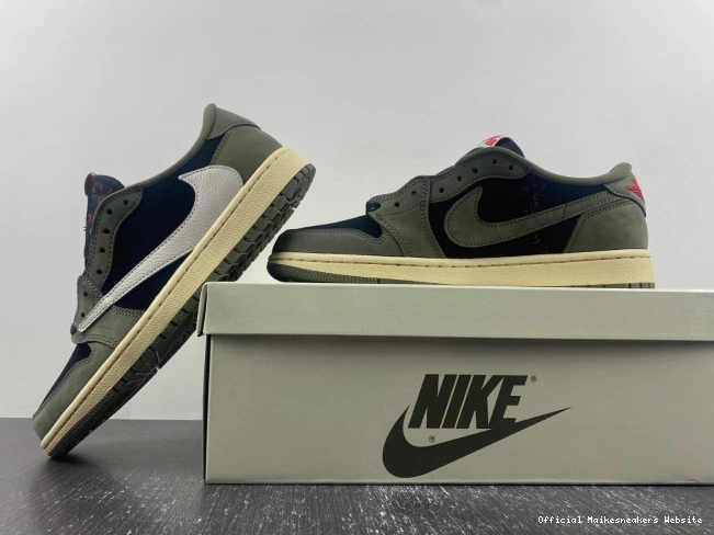 Official Maikesneakers OLIVE' DM7866-002 SP SCOTT TRAVIS X 'BLACK JORDAN 1 OG AIR LOW 0729